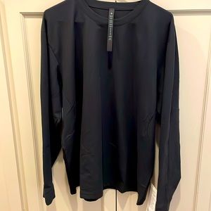 Lululemon men’s Pique oversized-Fit long Sleeve. Black. Size large